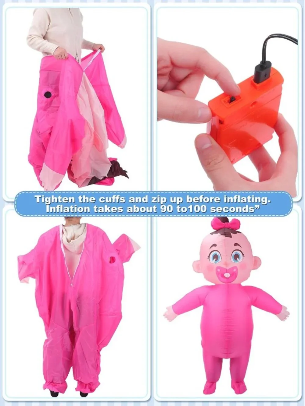 Inflatable Baby Costume Set - Fun Giant Gender Reveal Ideas for Parties, 2 PCS
